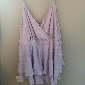 Spaghetti strap romper.